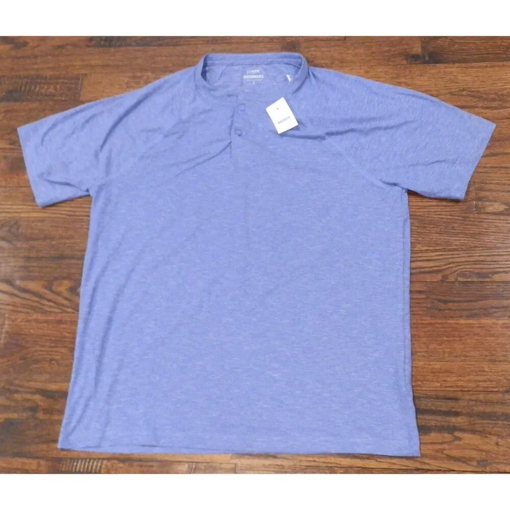 NWT J.Crew Performance Henley Deep Ocean Shirt Mens Size Large